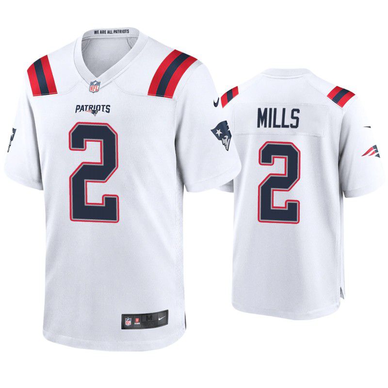 Men New England Patriots #2 Jalen Mills Nike White Game Player NFL Jersey